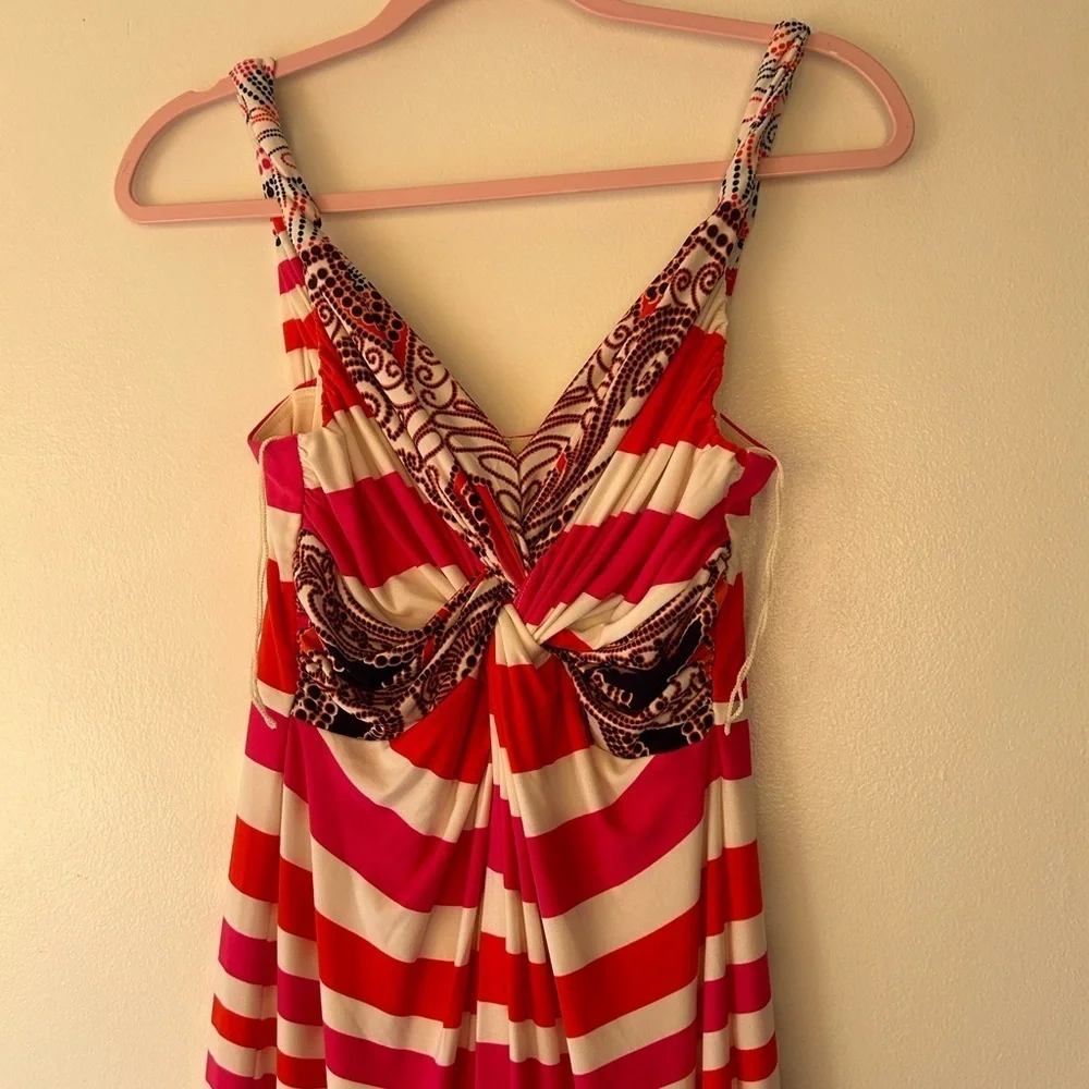 Kelly Diane Elegant orange and white Maxi Dress - Picture 3 of 13